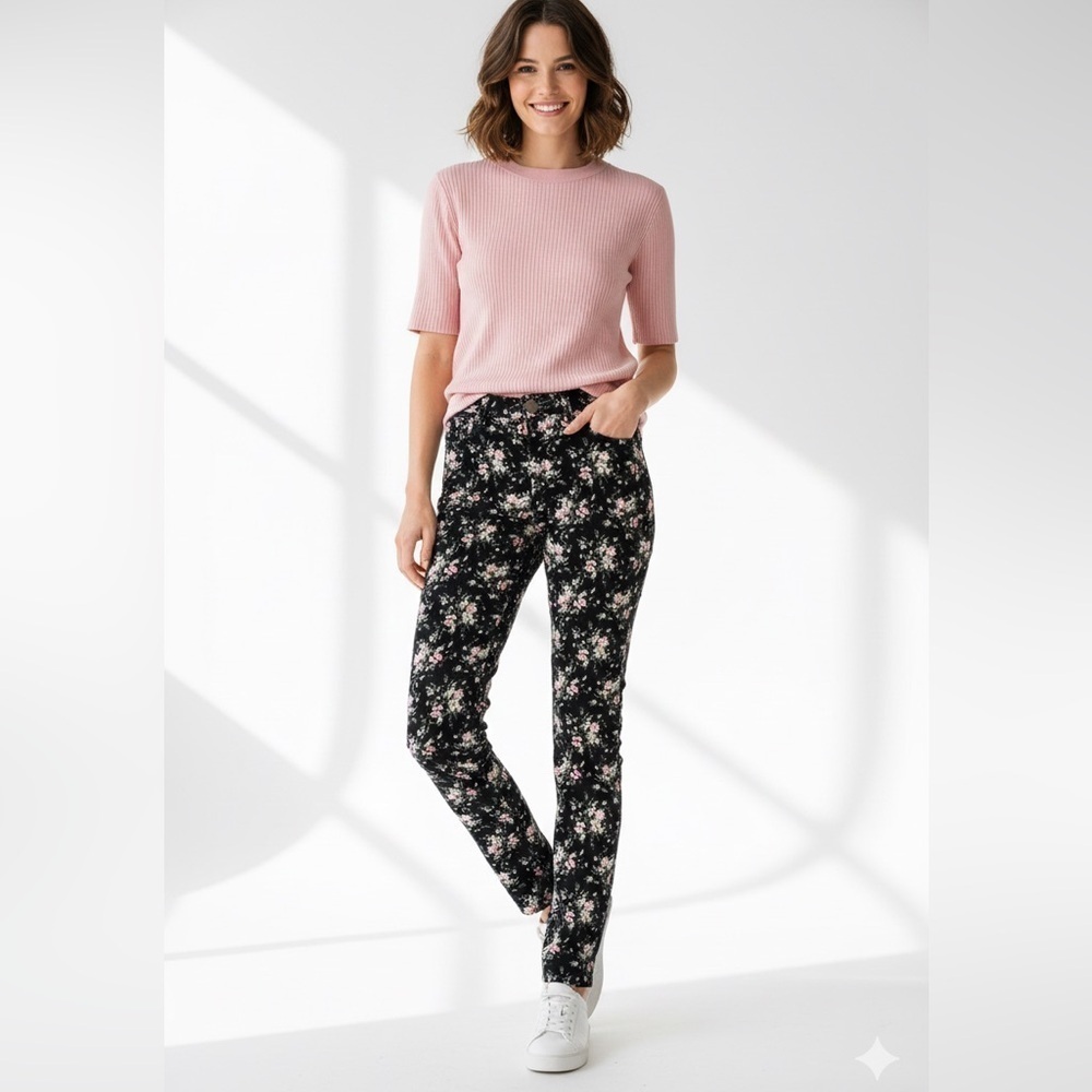 Club Monaco Floral Corduroy Pants, Size 8